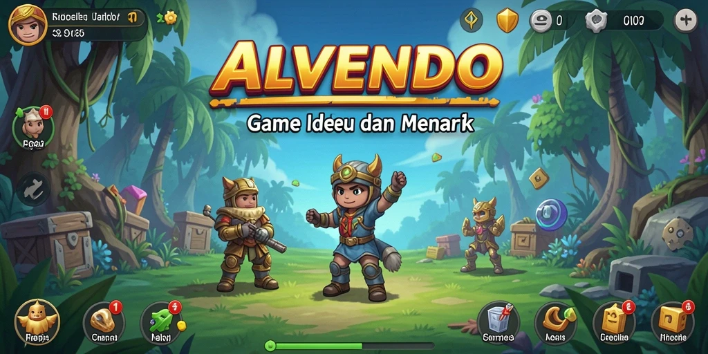 Tampilan gameplay ALVENDO dengan karakter dan elemen menarik.