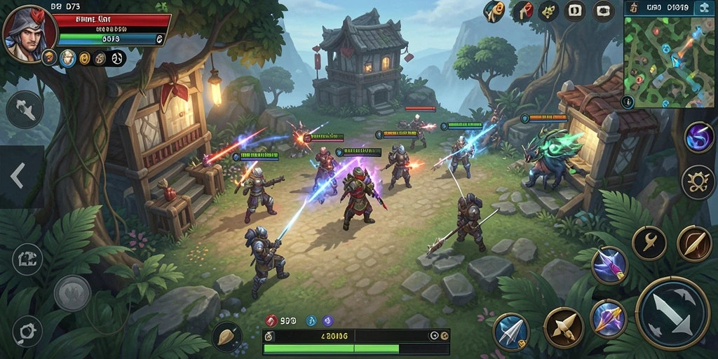 Tampilan gameplay D73 yang mendebarkan dan strategis.