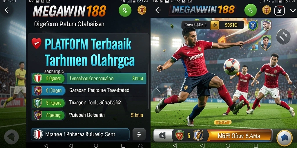 Tampilan utama MEGAWIN188 yang menunjukkan berbagai opsi taruhan olahraga.