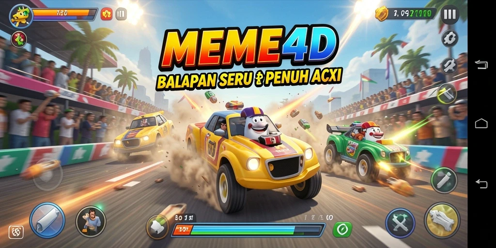 Gameplay balap seru dan mendebarkan di MEME4D.