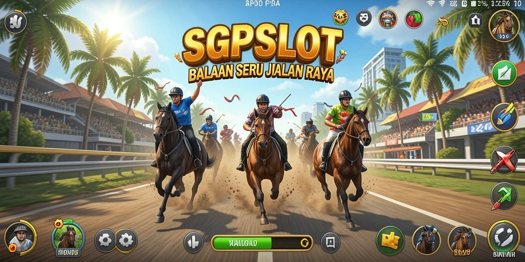 Tampilan gameplay balapan yang menegangkan dan seru di SGPSLOT.